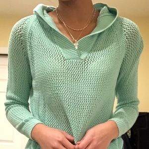 teal net hoodie